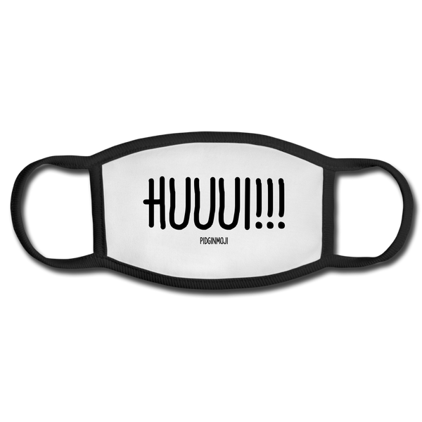 "HUUUI!!!" PIDGINMOJI Face Mask for Adults (White) - white/black