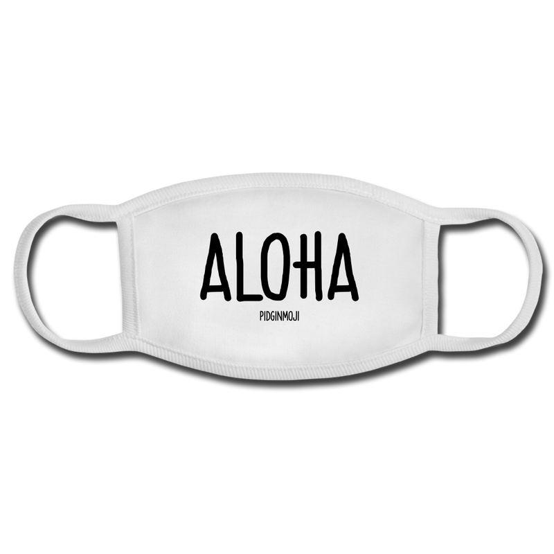"ALOHA" PIDGINMOJI FACE MASK FOR ADULTS (WHITE) - white/white