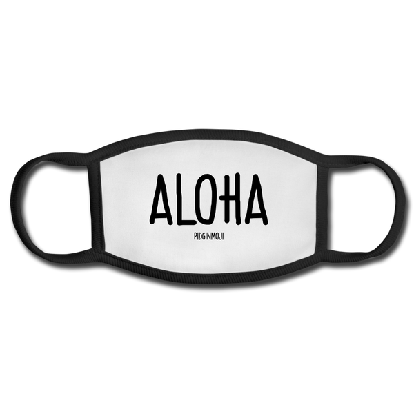 "ALOHA" PIDGINMOJI FACE MASK FOR ADULTS (WHITE) - white/black