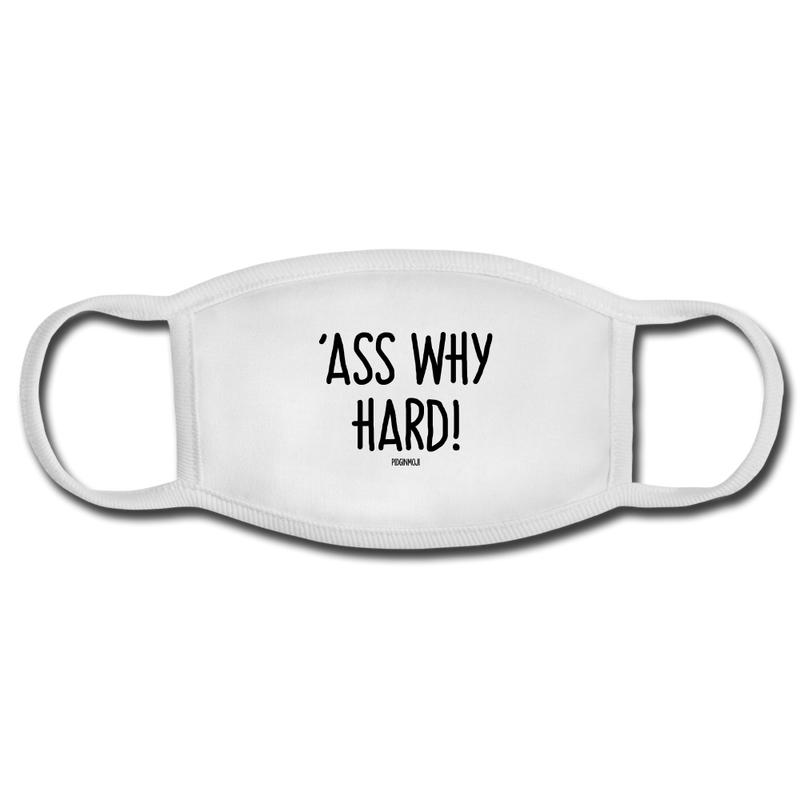 "ASS WHY HARD!" PIDGINMOJI FACE MASK FOR ADULTS (WHITE) - white/white