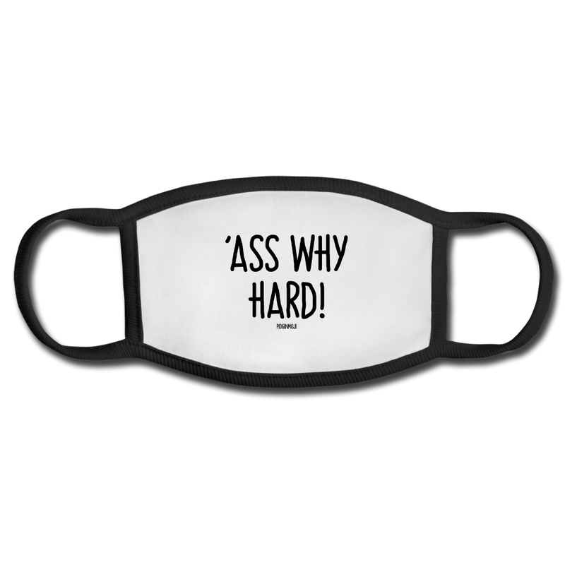 "ASS WHY HARD!" PIDGINMOJI FACE MASK FOR ADULTS (WHITE) - white/black
