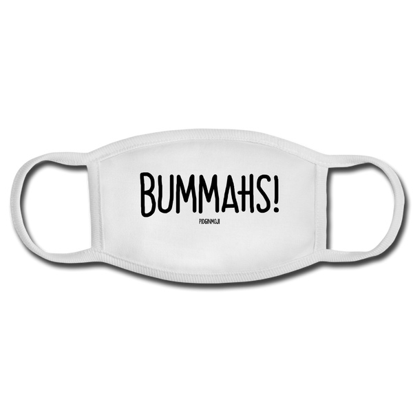 "BUMMAHS!" PIDGINMOJI FACE MASK FOR ADULTS (WHITE) - white/white