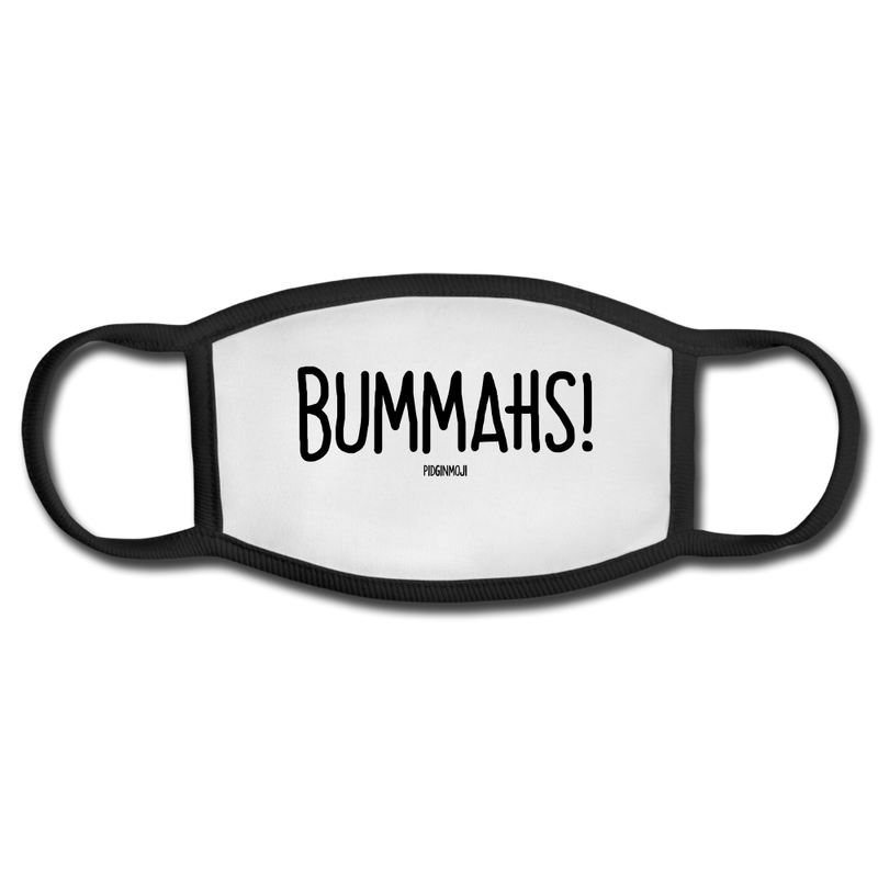 "BUMMAHS!" PIDGINMOJI FACE MASK FOR ADULTS (WHITE) - white/black