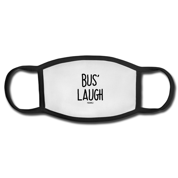 "BUS' LAUGH" PIDGINMOJI FACE MASK FOR ADULTS (WHITE) - white/black