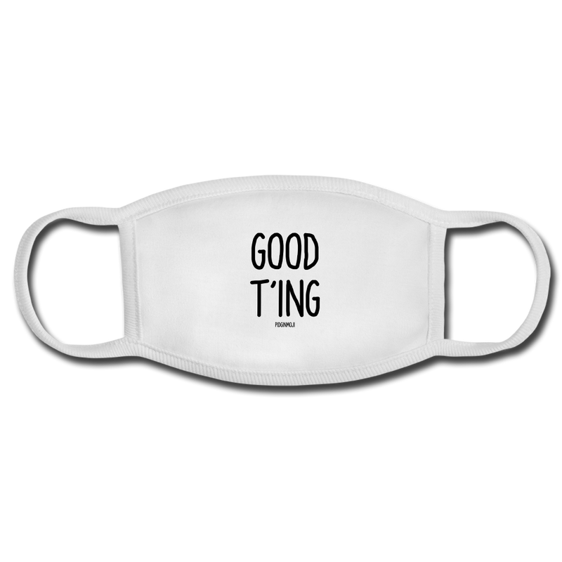 "GOOD T'ING" PIDGINMOJI FACE MASK FOR ADULTS (WHITE) - white/white
