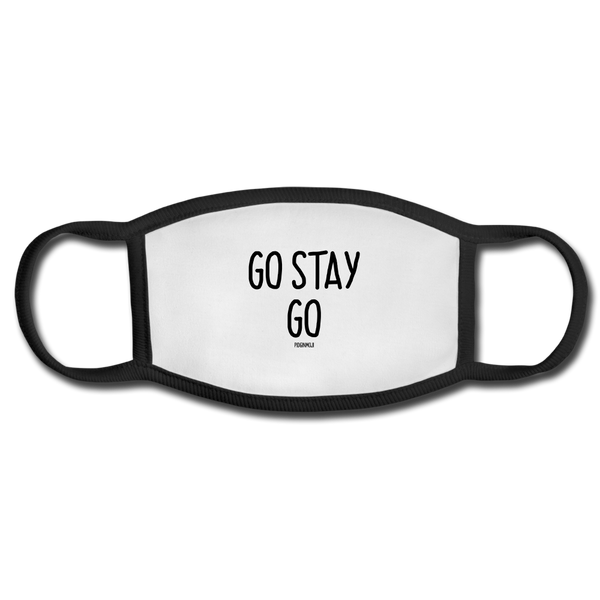 "GO STAY GO" PIDGINMOJI FACE MASK FOR ADULTS (WHITE) - white/black