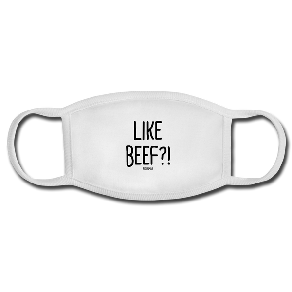 "LIKE BEEF?!" PIDGINMOJI FACE MASK FOR ADULTS (WHITE) - white/white