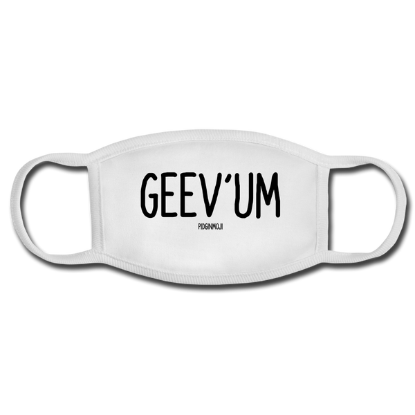 "GEEV'UM" PIDGINMOJI FACE MASK FOR ADULTS (WHITE) - white/white