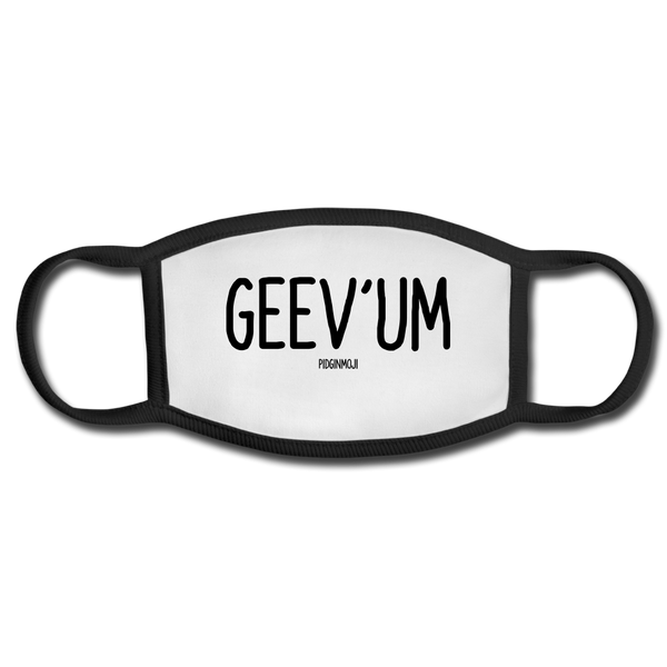 "GEEV'UM" PIDGINMOJI FACE MASK FOR ADULTS (WHITE) - white/black