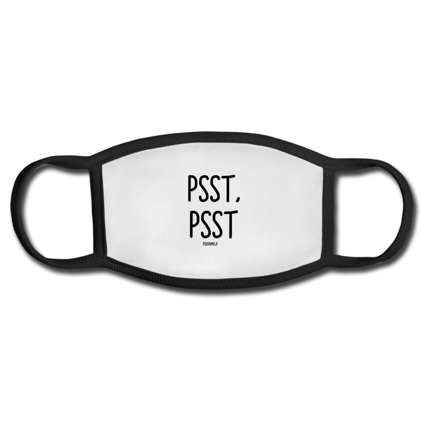 "PSST, PSST" PIDGINMOJI FACE MASK FOR ADULTS (WHITE) - white/black