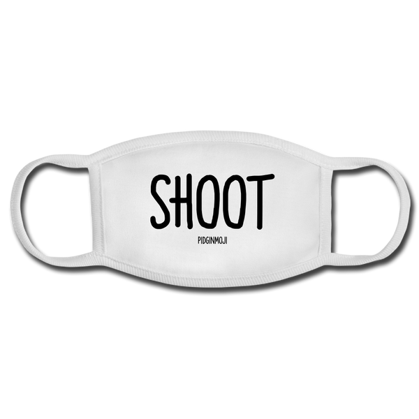 "SHOOT" PIDGINMOJI FACE MASK FOR ADULTS (WHITE) - white/white