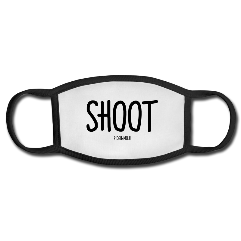 "SHOOT" PIDGINMOJI FACE MASK FOR ADULTS (WHITE) - white/black