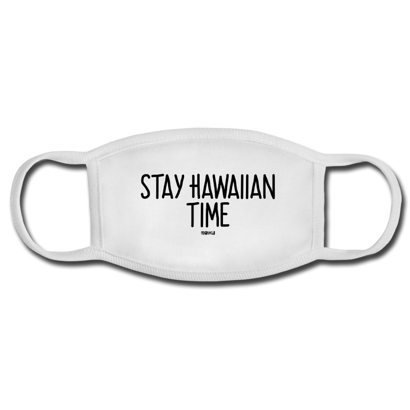 "STAY HAWAIIAN TIME" PIDGINMOJI FACE MASK FOR ADULTS (WHITE) - white/white