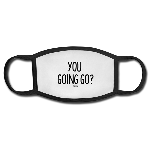 "YOU GOING GO?" PIDGINMOJI FACE MASK FOR ADULTS (WHITE) - white/black