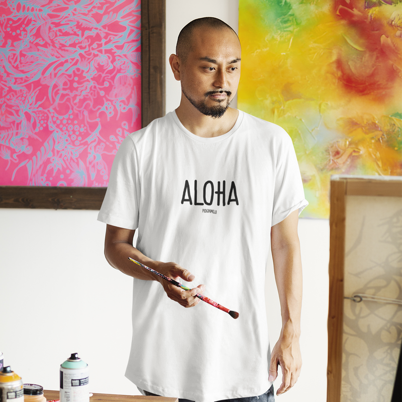 "ALOHA" Men’s Pidginmoji Light Short Sleeve T-shirt