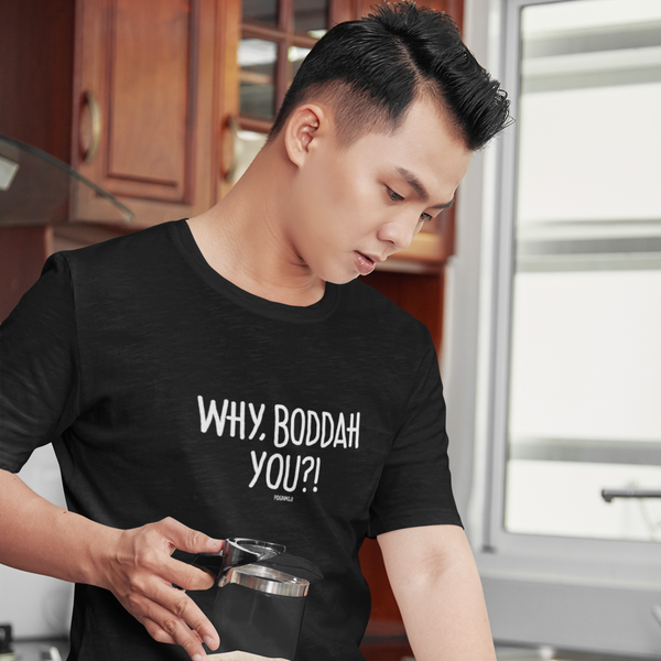 "WHY, BODDAH YOU?!" Men’s Pidginmoji Dark Short Sleeve T-shirt
