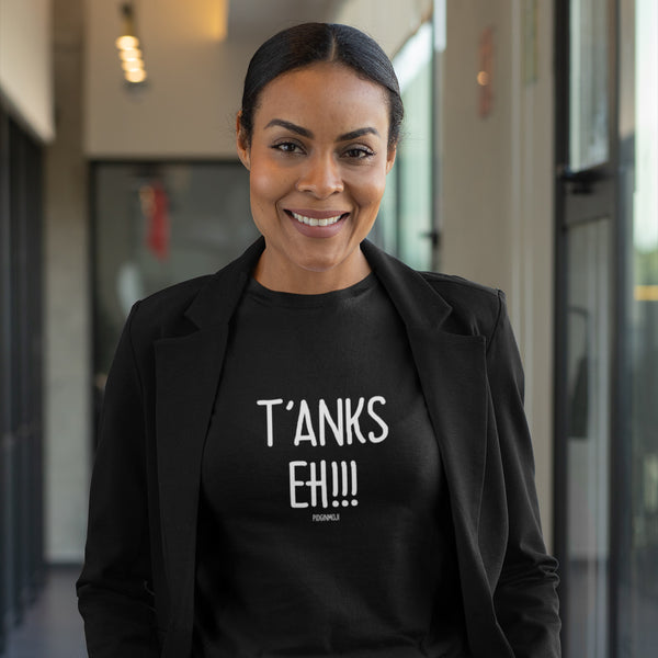"T'ANKS EH!!!" Women’s Pidginmoji Dark Short Sleeve T-shirt
