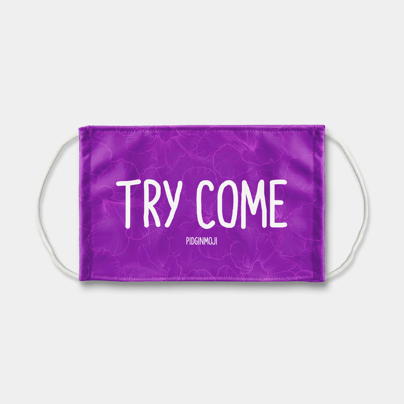 "TRY COME" PIDGINMOJI Face Mask (Purple)