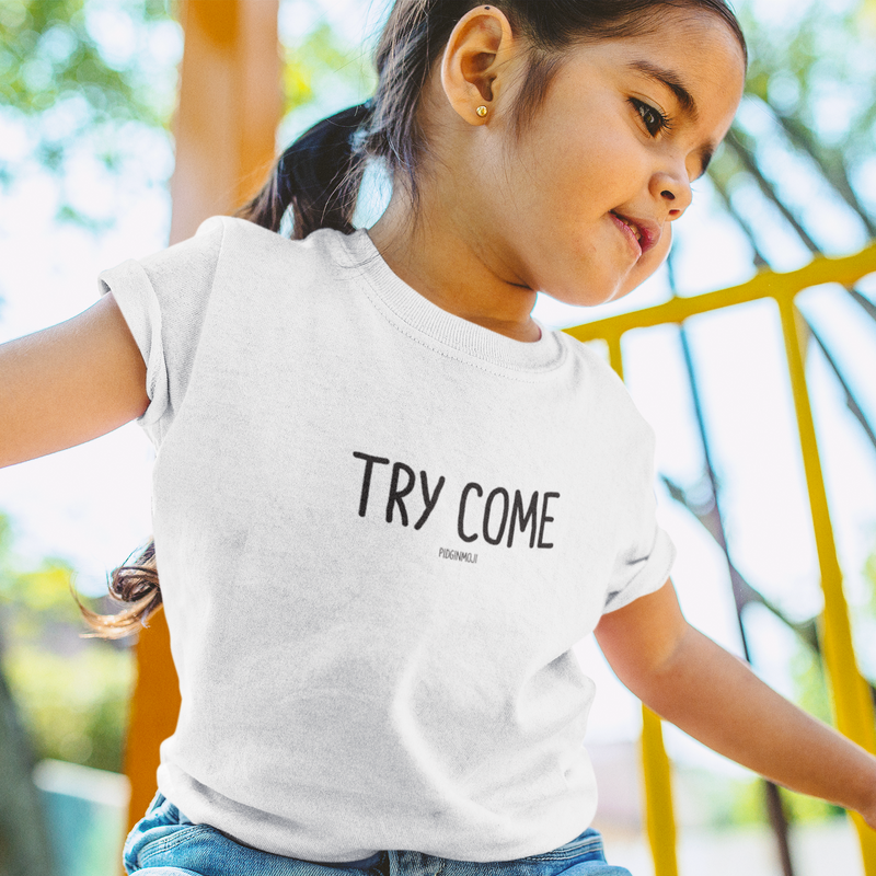 "TRY COME" Youth Pidginmoji Light Short Sleeve T-shirt