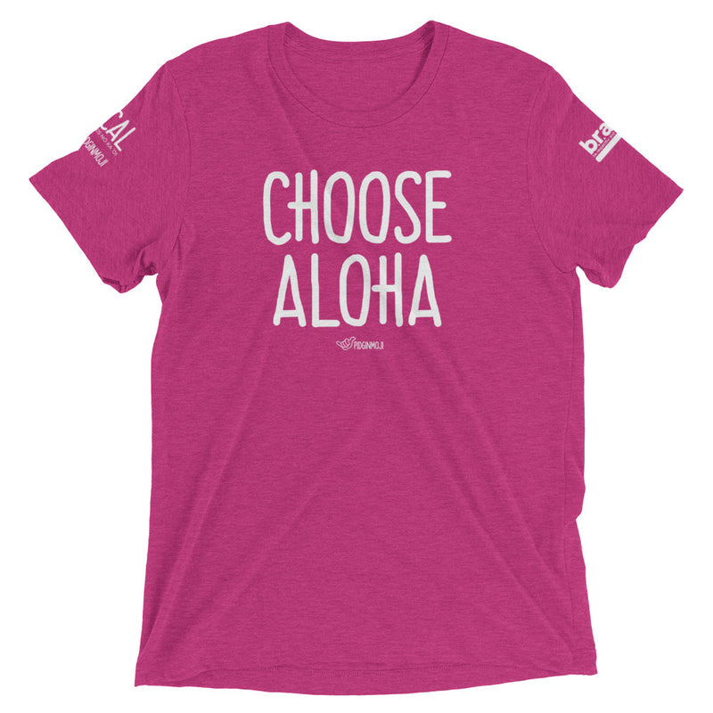 B.R.A.V.E. Hawai'i X PIDGINMOJI Collab - "Choose Aloha" Dark T-Shirt