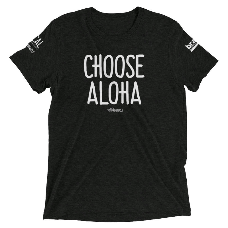 B.R.A.V.E. Hawai'i X PIDGINMOJI Collab - "Choose Aloha" Dark T-Shirt