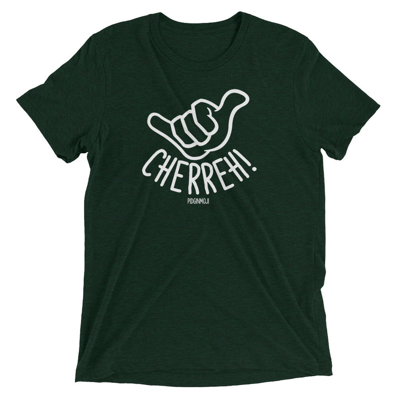 PIDGINMOJI Shaka Logo "CHERREH!" Dark Unisex Short Sleeve T-Shirt