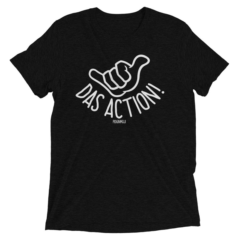 PIDGINMOJI Shaka Logo "DAS ACTION!" Dark Unisex Short Sleeve T-Shirt