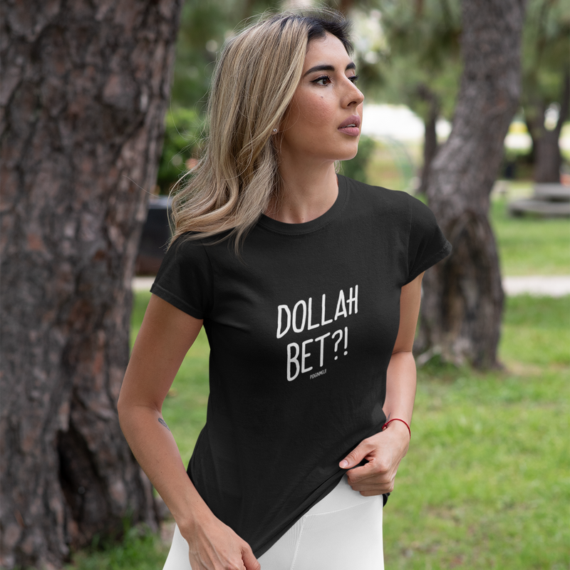 "DOLLAH BET?!" Women’s Pidginmoji Dark Short Sleeve T-shirt