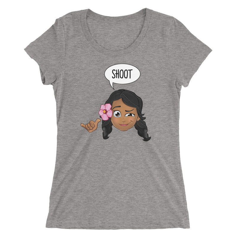 “SHOOT“ Women’s Original PIDGINMOJI Characters Short Sleeve T-shirt