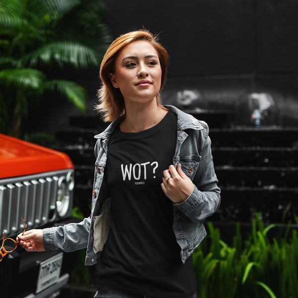 "WOT?" Women’s Pidginmoji Dark Short Sleeve T-shirt